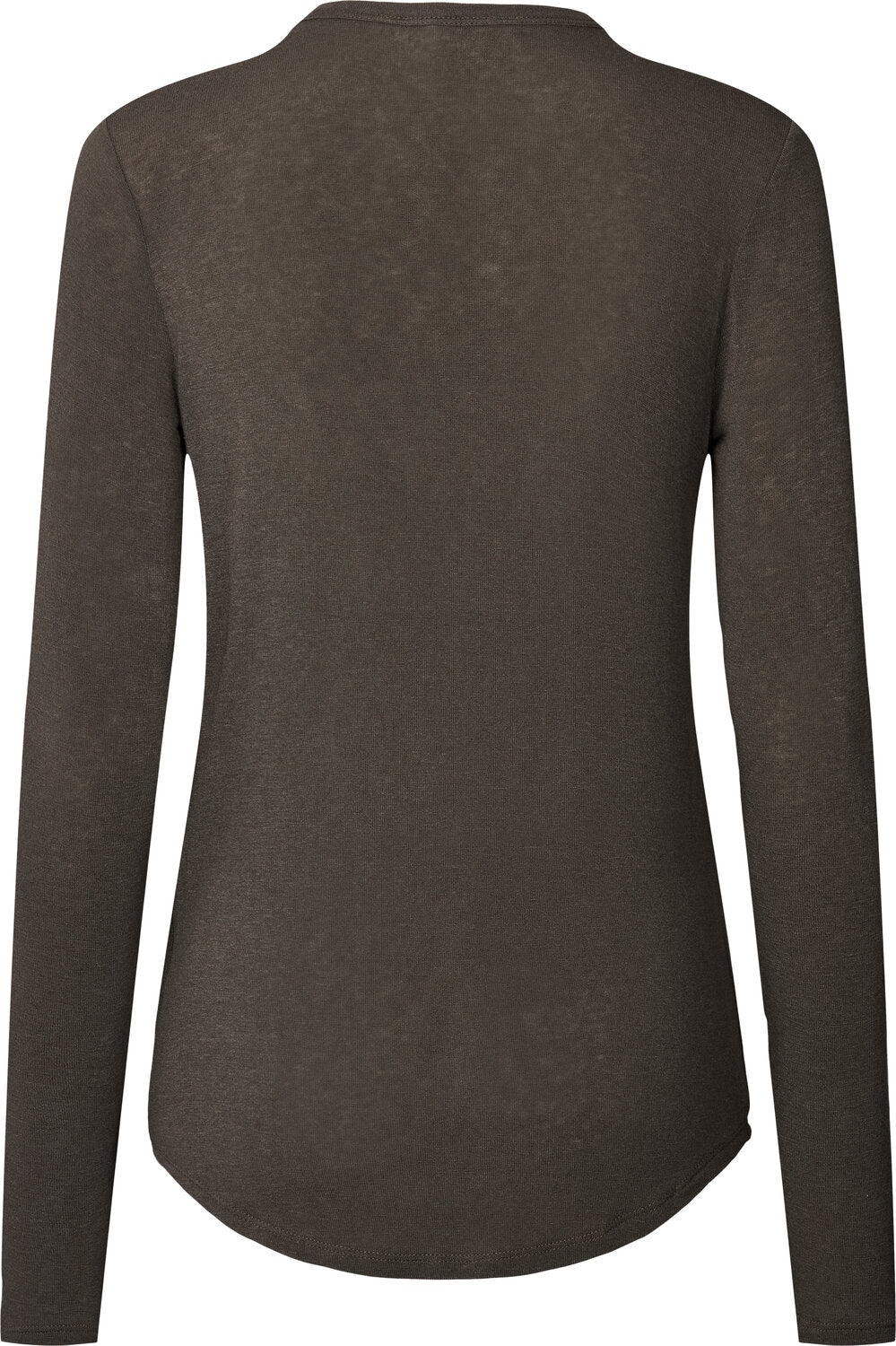 Thyra Wool langærmet t-shirt - Mulch